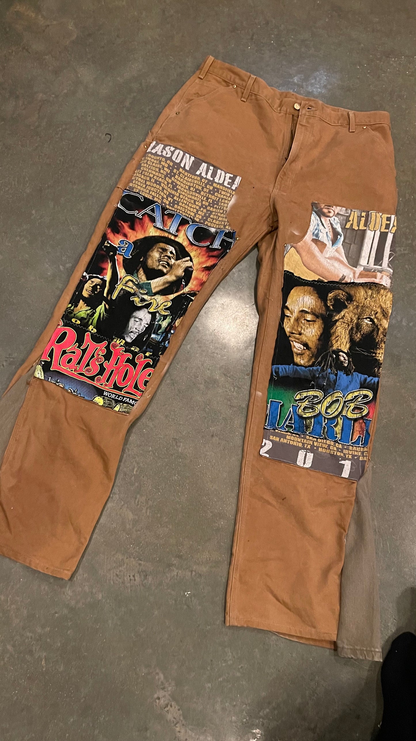 1 OF 1 CUSTOM CARHARTT PANTS BOBMARLEYxJASONALDEAN